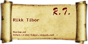 Rikk Tibor névjegykártya